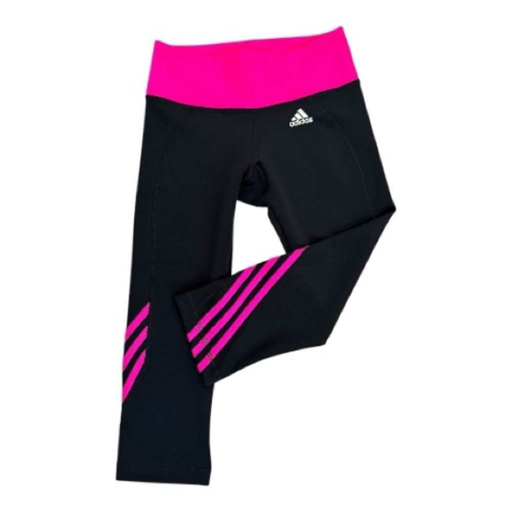 Adidas Women’s Capri Tights  in Black and Neon Pink Size Small